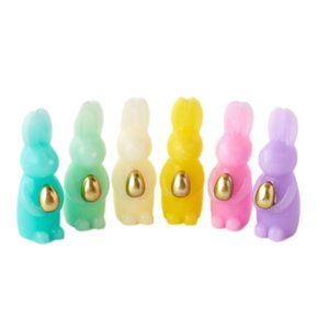 One Hundred 80 Degrees Bunny with Golden Egg Candles (Set/6)